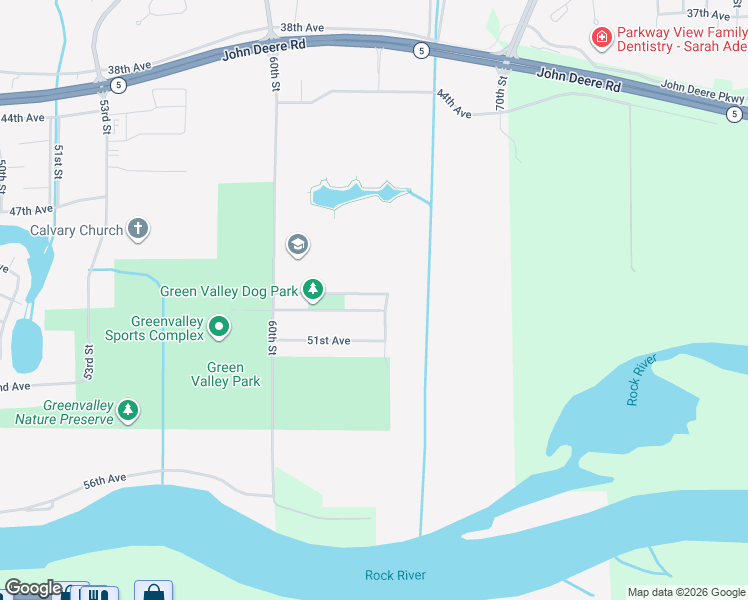 map of restaurants, bars, coffee shops, grocery stores, and more near 6115 50th Avenue in Moline
