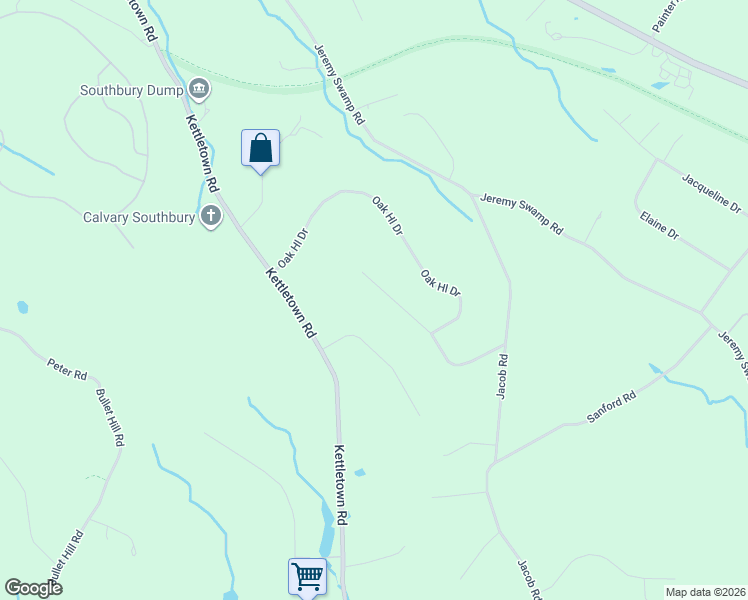 map of restaurants, bars, coffee shops, grocery stores, and more near 170 Hickory Lane in Southbury