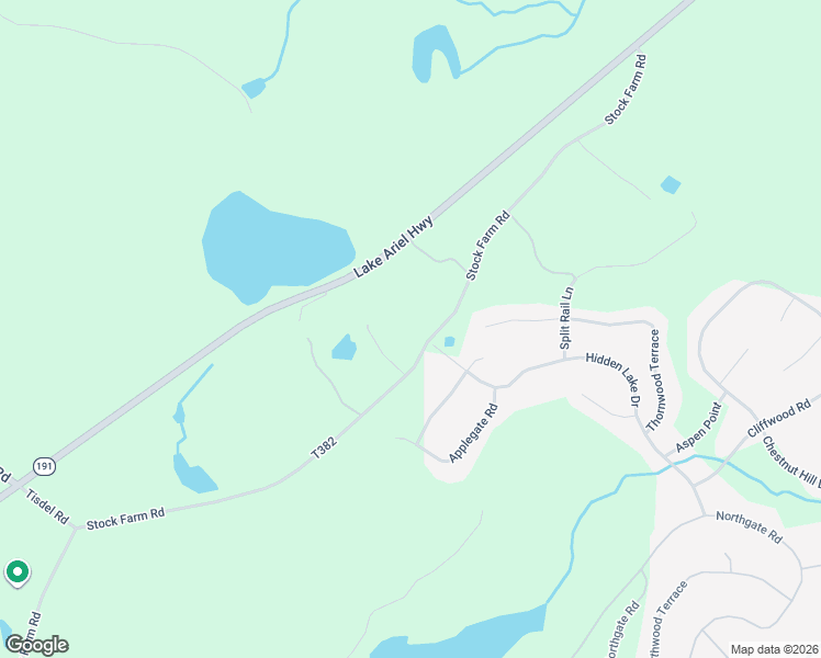 map of restaurants, bars, coffee shops, grocery stores, and more near 377 Stock Farm Road in Lake Ariel