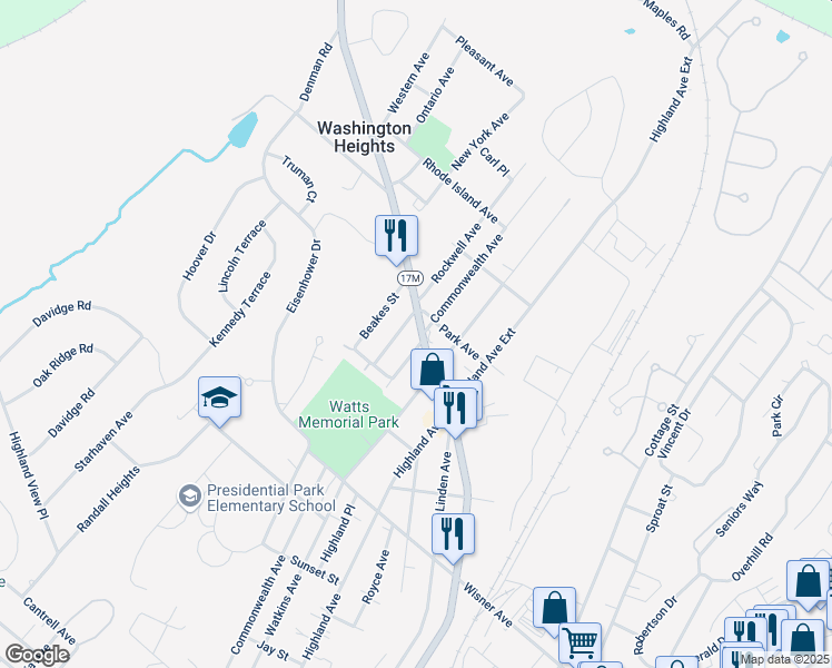 map of restaurants, bars, coffee shops, grocery stores, and more near 468 North Street in Middletown
