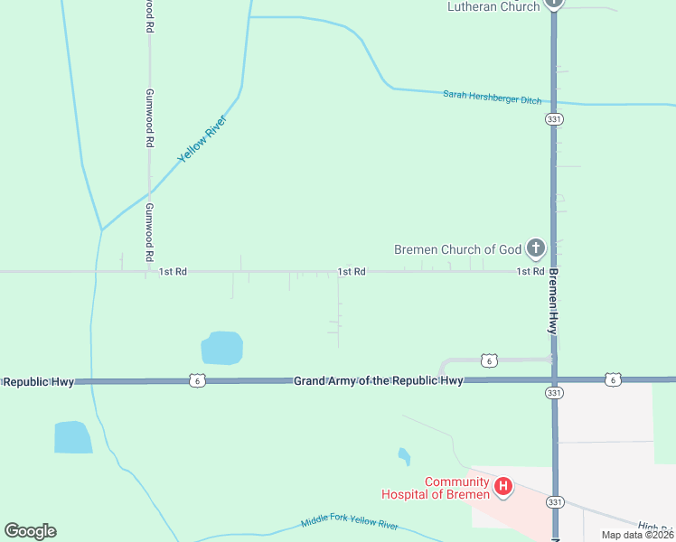 map of restaurants, bars, coffee shops, grocery stores, and more near 1000 Gilbert Lane in Bremen