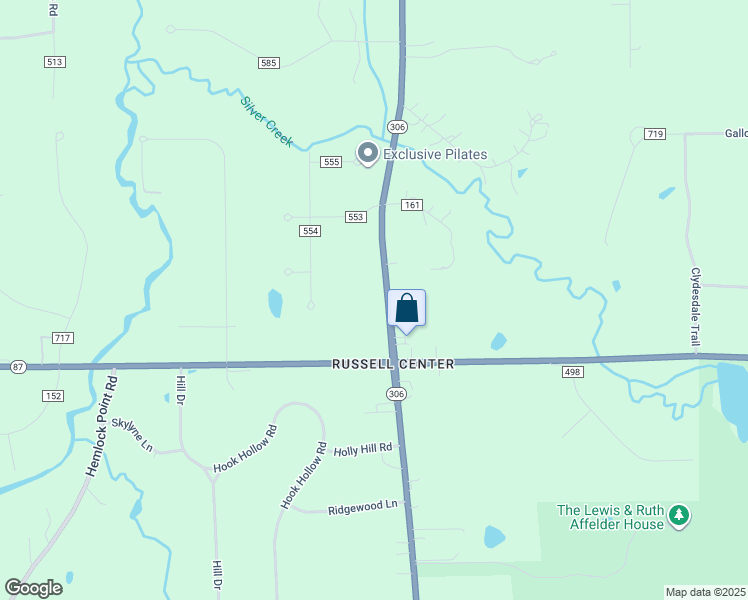 map of restaurants, bars, coffee shops, grocery stores, and more near 14820 Chillicothe Road in Geauga County