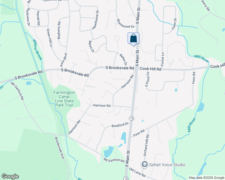 map of restaurants, bars, coffee shops, grocery stores, and more near 80 Harrison Road in Cheshire