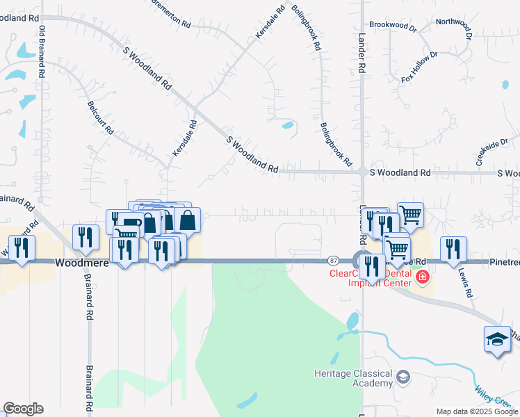 map of restaurants, bars, coffee shops, grocery stores, and more near 29525 Bryce Road in Pepper Pike
