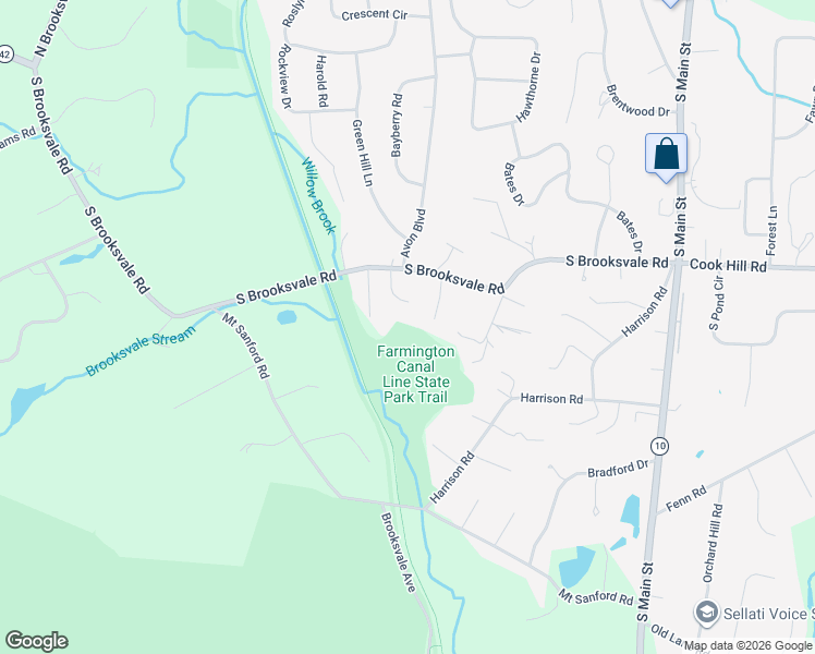 map of restaurants, bars, coffee shops, grocery stores, and more near 349 South Brooksvale Road in Cheshire
