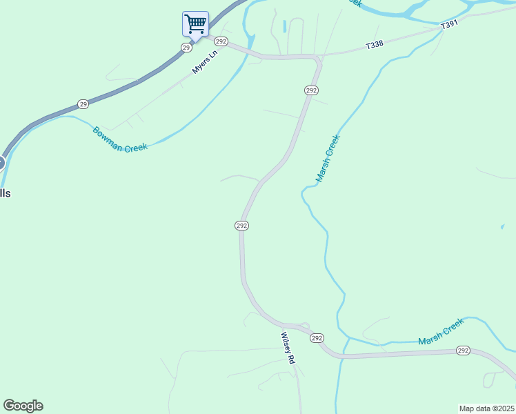 map of restaurants, bars, coffee shops, grocery stores, and more near Highway 292 in Tunkhannock
