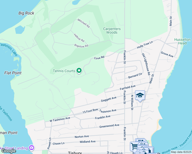 map of restaurants, bars, coffee shops, grocery stores, and more near 223 Sandpiper Lane in Tisbury
