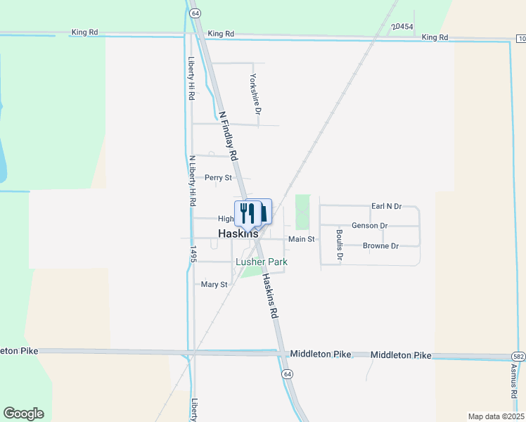 map of restaurants, bars, coffee shops, grocery stores, and more near 103 Roche De Beouf Street in Haskins