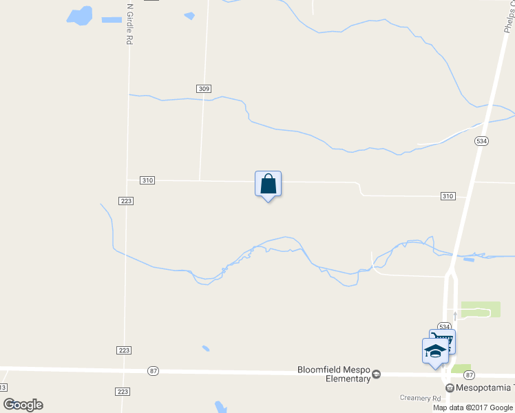 map of restaurants, bars, coffee shops, grocery stores, and more near 4685 Wilcox Road in Middlefield