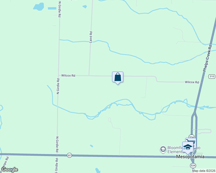 map of restaurants, bars, coffee shops, grocery stores, and more near 4685 Wilcox Road in Middlefield
