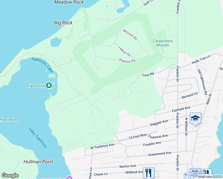 map of restaurants, bars, coffee shops, grocery stores, and more near 82 Sandpiper Lane in Tisbury