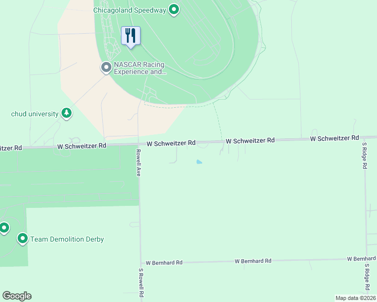 map of restaurants, bars, coffee shops, grocery stores, and more near 18215 West Schweitzer Road in Elwood