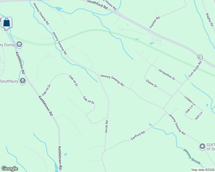 map of restaurants, bars, coffee shops, grocery stores, and more near 55 Jacob Road in Southbury