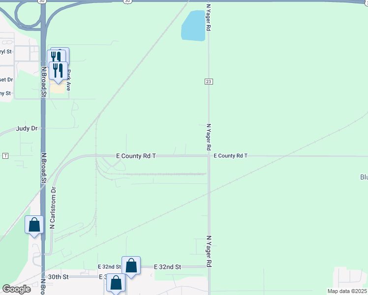 map of restaurants, bars, coffee shops, grocery stores, and more near 1405 East 23rd Street in Fremont