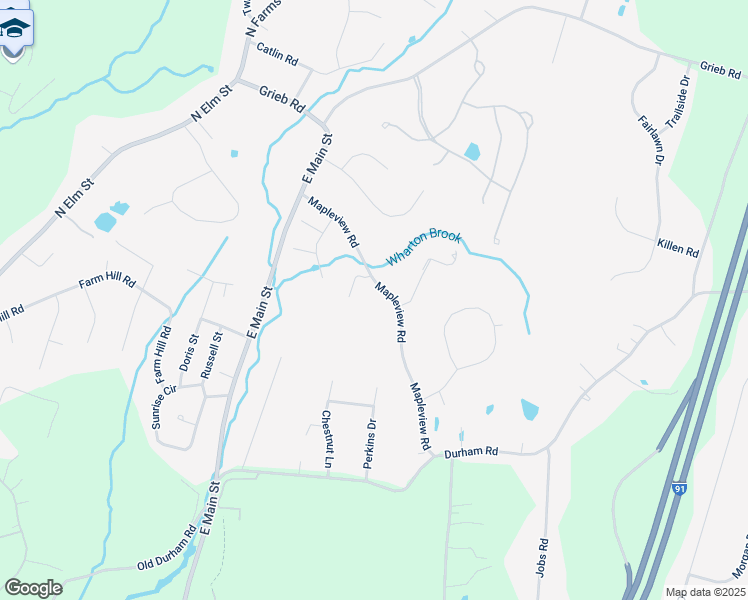 map of restaurants, bars, coffee shops, grocery stores, and more near 53 Mapleview Road in Wallingford