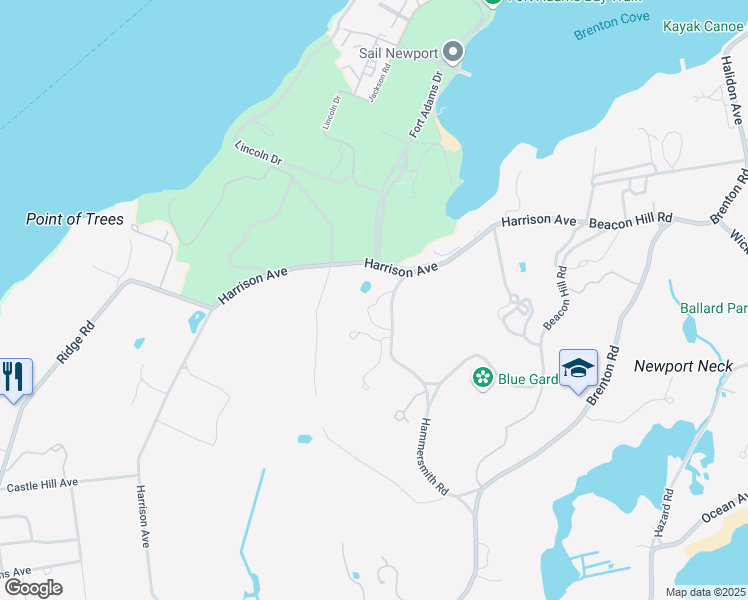 map of restaurants, bars, coffee shops, grocery stores, and more near 5 Hammersmith Road in Newport
