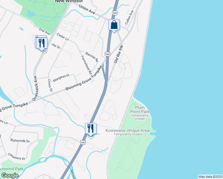 map of restaurants, bars, coffee shops, grocery stores, and more near 263 Tamerisk Lane in New Windsor