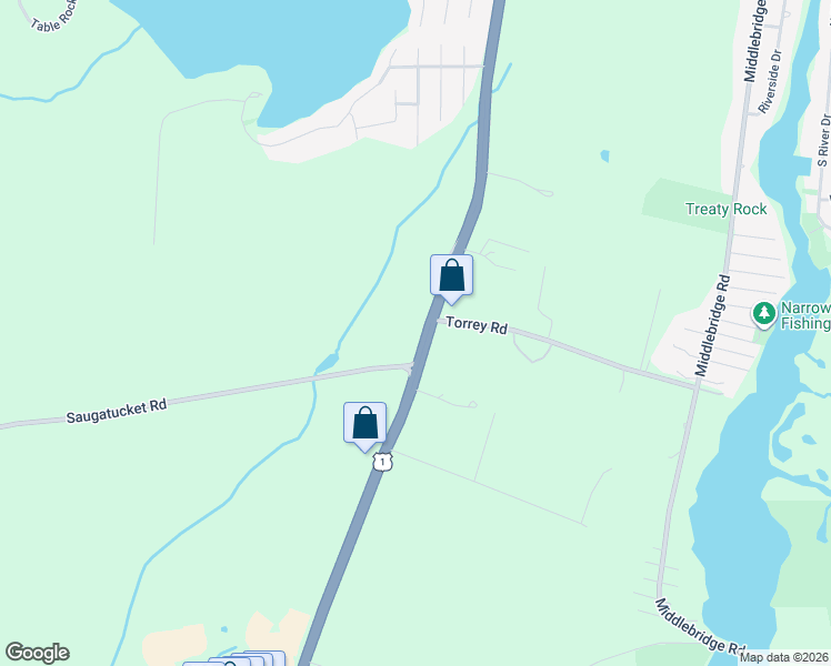 map of restaurants, bars, coffee shops, grocery stores, and more near 3986E Tower Hill Road in South Kingstown