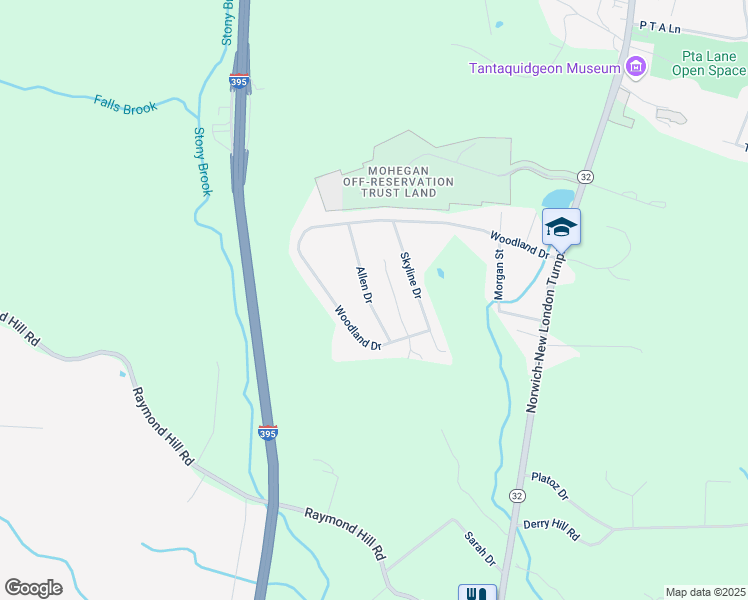 map of restaurants, bars, coffee shops, grocery stores, and more near 40 Allen Drive in Montville