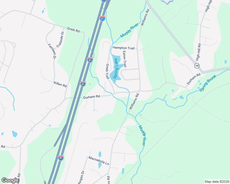 map of restaurants, bars, coffee shops, grocery stores, and more near 1208 Durham Road in Wallingford