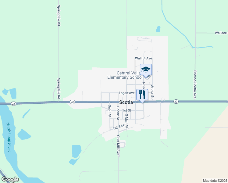 map of restaurants, bars, coffee shops, grocery stores, and more near 304 Logan Avenue in Scotia