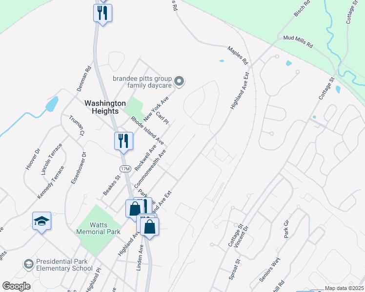 map of restaurants, bars, coffee shops, grocery stores, and more near 238 Watkins Avenue in Middletown