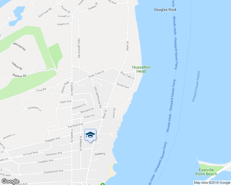 map of restaurants, bars, coffee shops, grocery stores, and more near 30 Jewett Lane in Tisbury