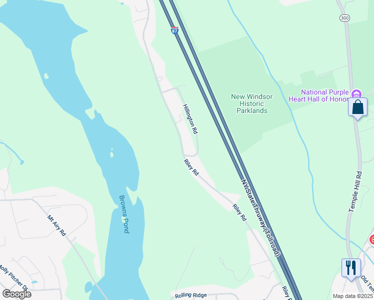 map of restaurants, bars, coffee shops, grocery stores, and more near 70 Hillington Road in New Windsor