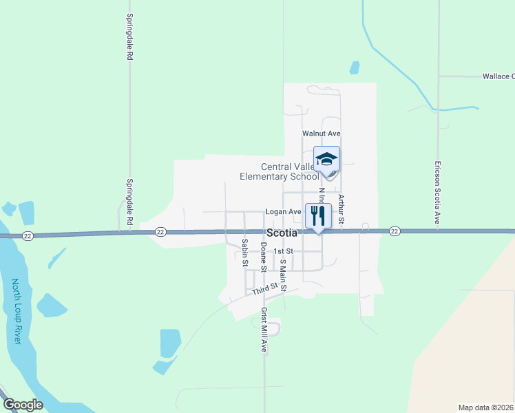 map of restaurants, bars, coffee shops, grocery stores, and more near 304 Logan Avenue in Scotia