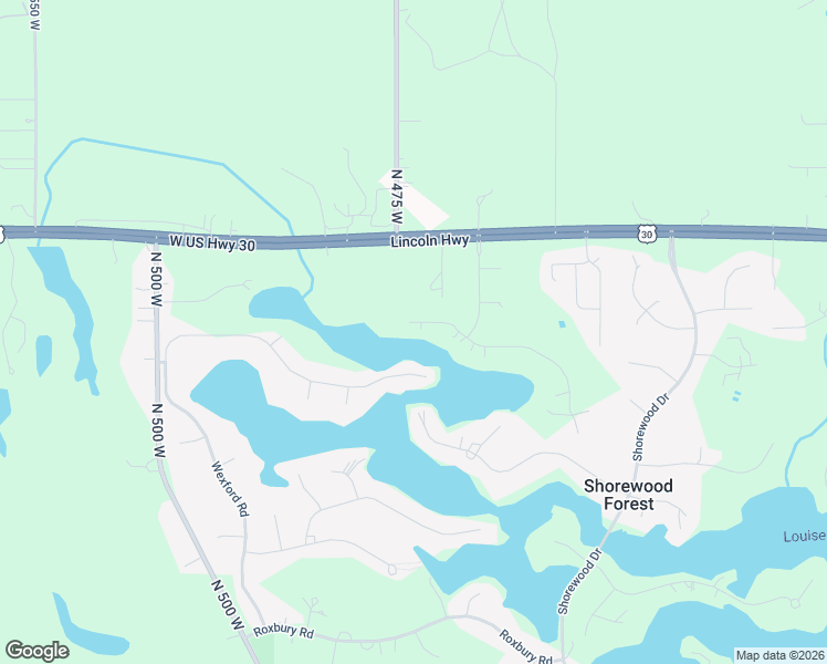 map of restaurants, bars, coffee shops, grocery stores, and more near Surrey Hill Ln in Valparaiso