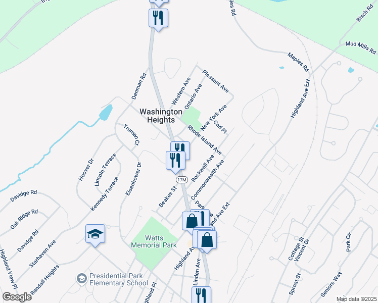 map of restaurants, bars, coffee shops, grocery stores, and more near 517 New York 17M in Middletown