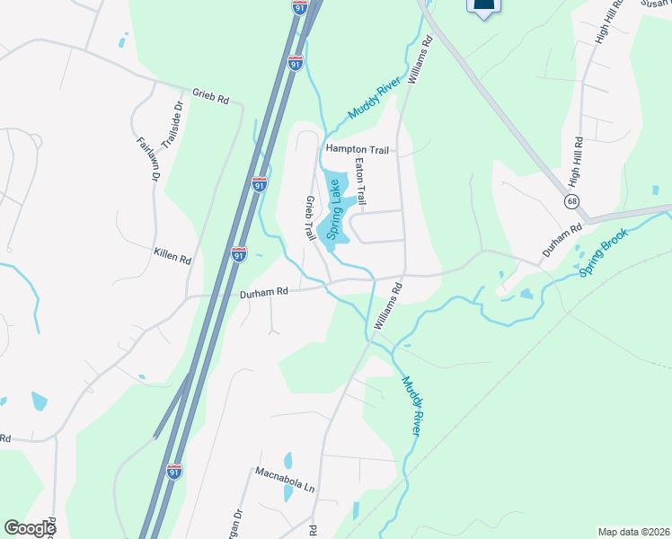 map of restaurants, bars, coffee shops, grocery stores, and more near 1208 Durham Road in Wallingford