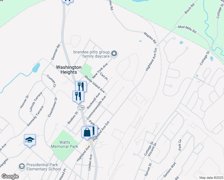 map of restaurants, bars, coffee shops, grocery stores, and more near 238 Watkins Avenue in Middletown