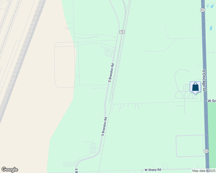 map of restaurants, bars, coffee shops, grocery stores, and more near 3351 South Brandon Road in Elwood