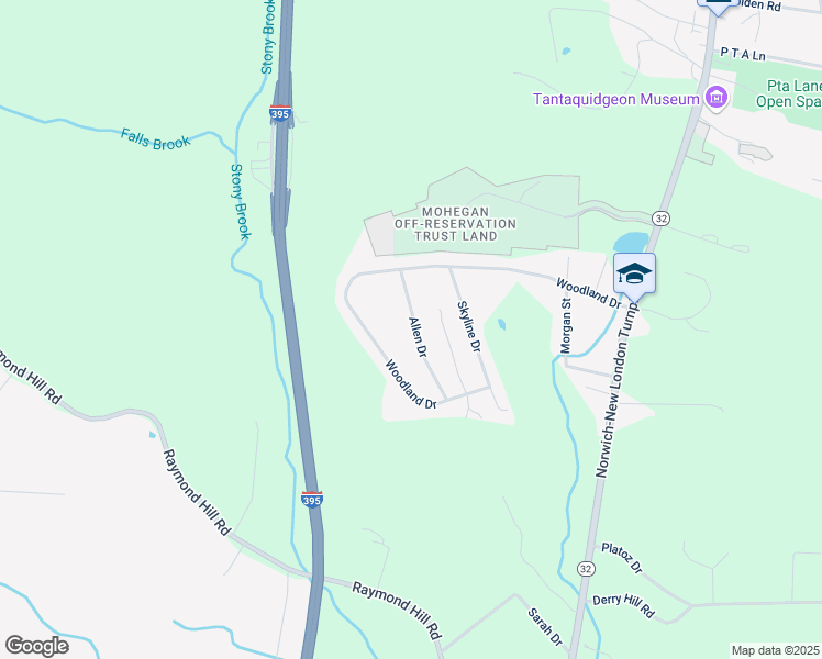 map of restaurants, bars, coffee shops, grocery stores, and more near 40 Allen Drive in Montville