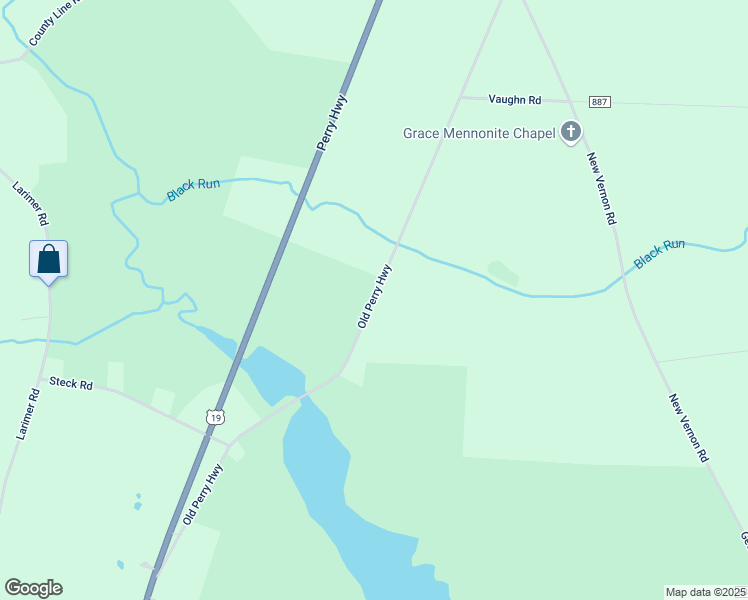 map of restaurants, bars, coffee shops, grocery stores, and more near Old Perry Highway in Hadley
