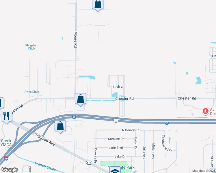 map of restaurants, bars, coffee shops, grocery stores, and more near 1498 Mulberry Lane in Avon