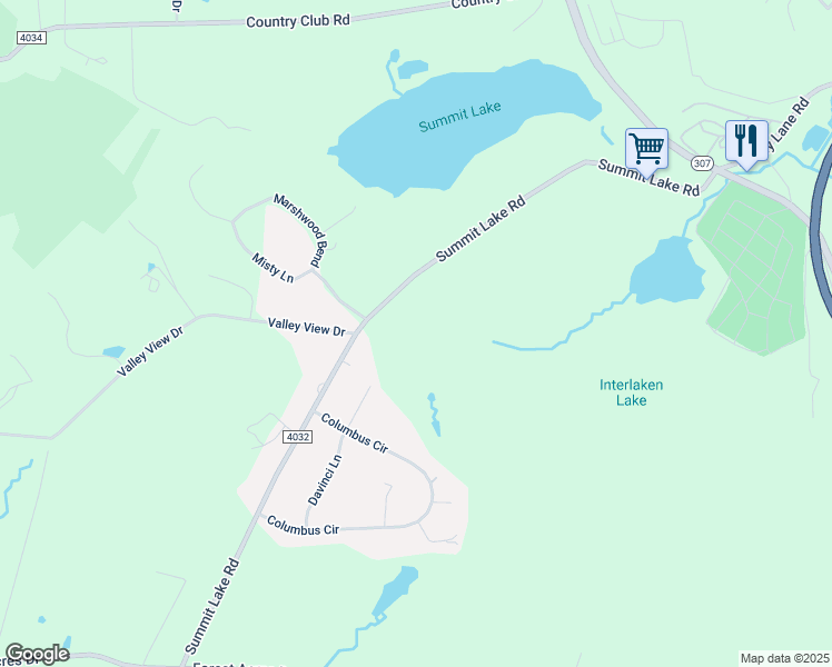 map of restaurants, bars, coffee shops, grocery stores, and more near 1593 Summit Lake Road in Clarks Summit
