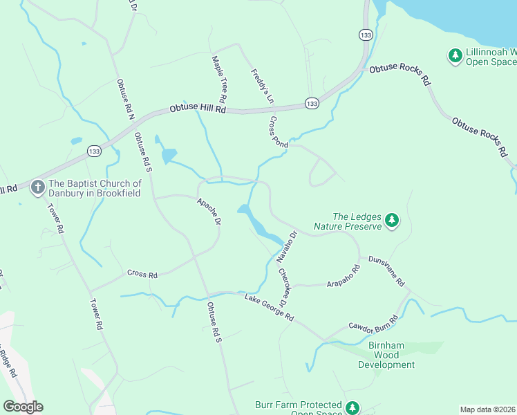 map of restaurants, bars, coffee shops, grocery stores, and more near 30 Arapaho Road in Brookfield