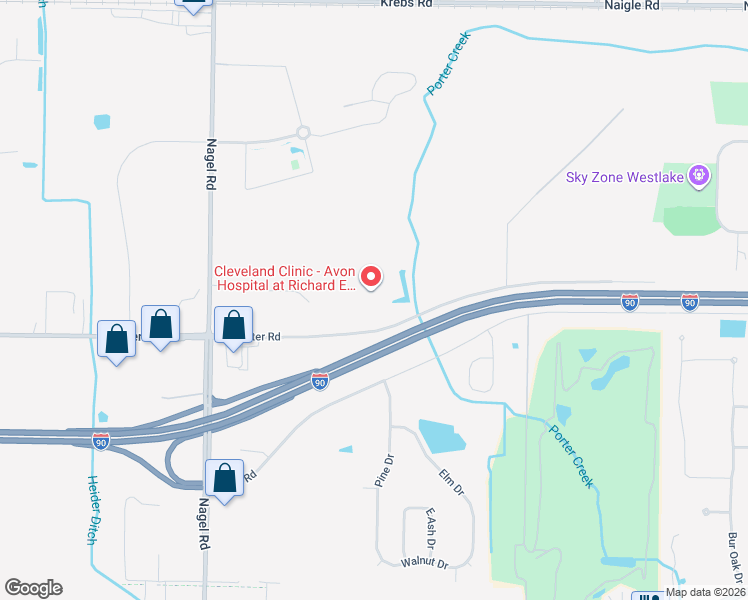 map of restaurants, bars, coffee shops, grocery stores, and more near 33100 Cleveland Clinic Boulevard in Avon