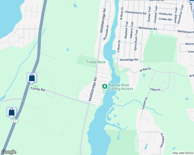 map of restaurants, bars, coffee shops, grocery stores, and more near 16 Wakefield Avenue in South Kingstown