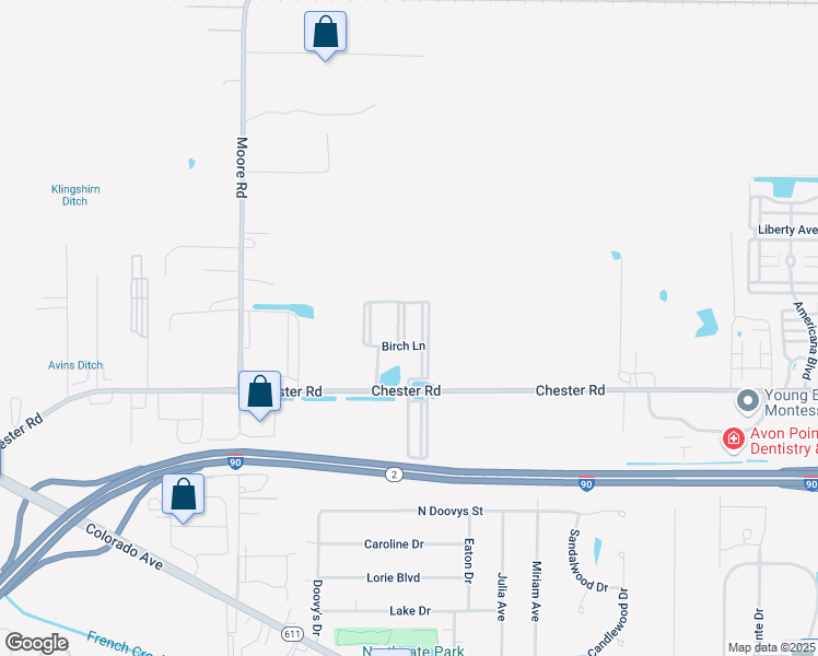 map of restaurants, bars, coffee shops, grocery stores, and more near 1546 Rosewood Boulevard in Avon