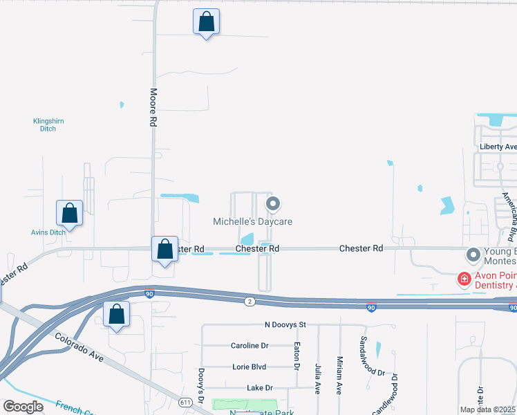 map of restaurants, bars, coffee shops, grocery stores, and more near 1501 Crab Apple Lane in Avon