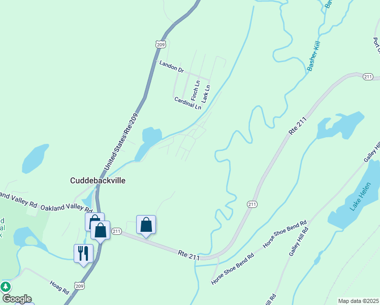map of restaurants, bars, coffee shops, grocery stores, and more near 16 Sweet Fern Drive in Cuddebackville
