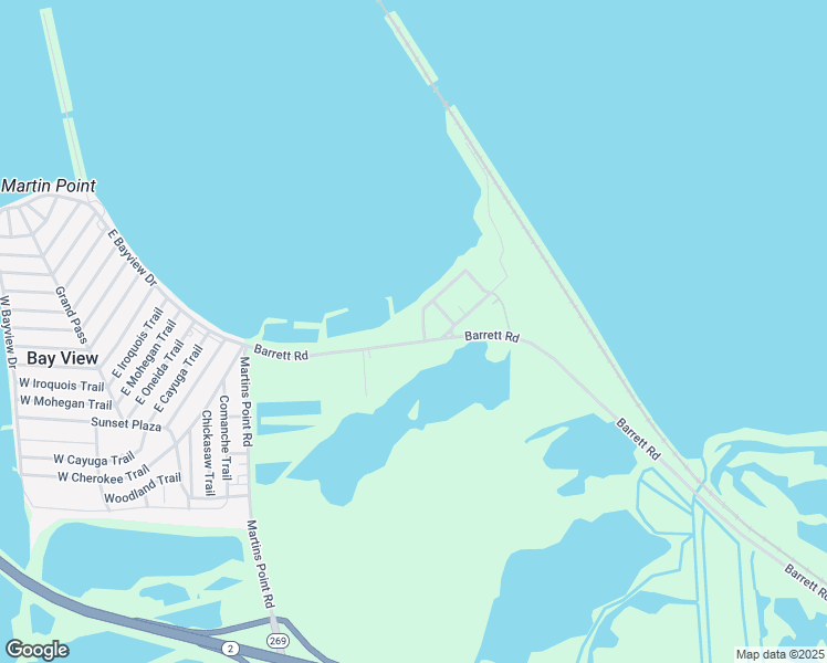 map of restaurants, bars, coffee shops, grocery stores, and more near 7800-7860 Barrett Road in Sandusky