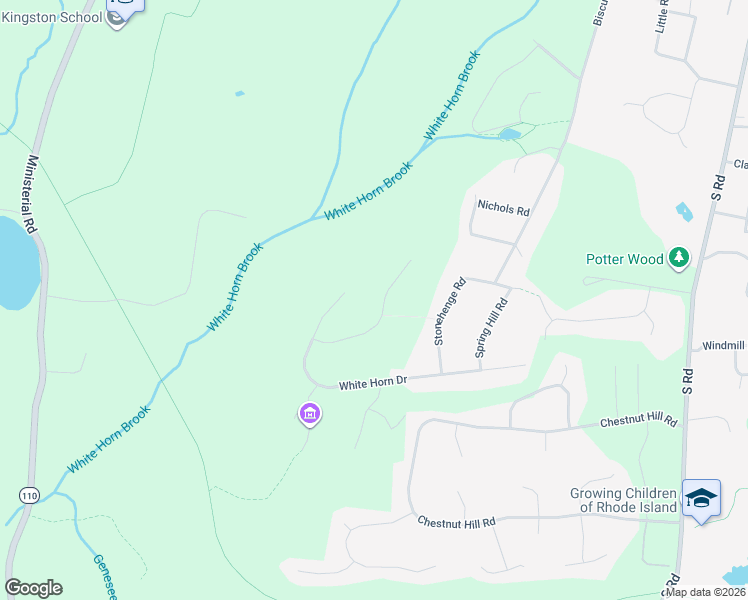 map of restaurants, bars, coffee shops, grocery stores, and more near 110 Francis Horn Drive in South Kingstown