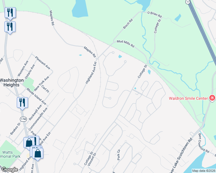 map of restaurants, bars, coffee shops, grocery stores, and more near 3 Cobblestone Lane in Middletown