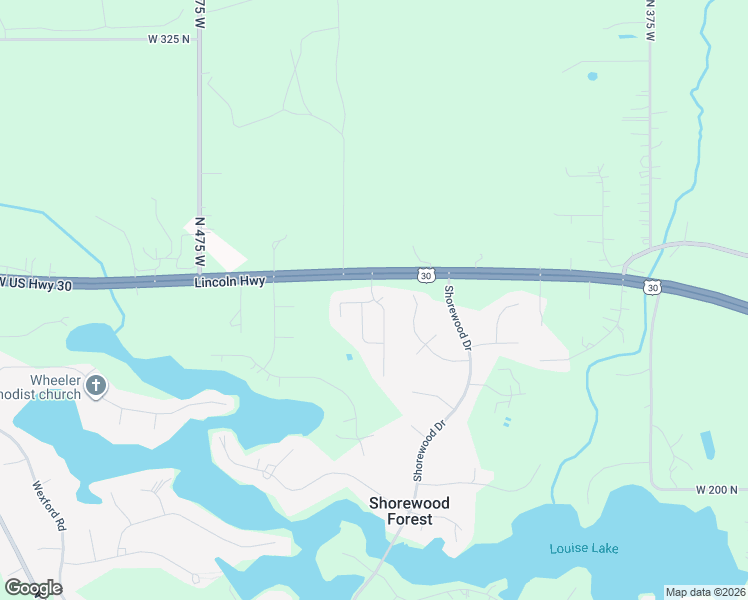 map of restaurants, bars, coffee shops, grocery stores, and more near 299 Edgewood Drive in Valparaiso
