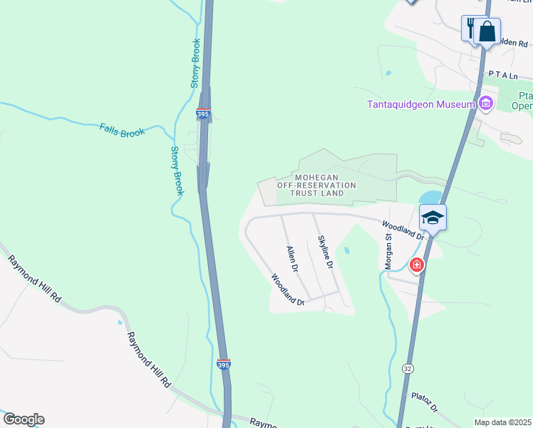 map of restaurants, bars, coffee shops, grocery stores, and more near 200 Fort Hill Drive in Montville