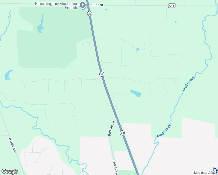 map of restaurants, bars, coffee shops, grocery stores, and more near 1855 Highway 38 in Muscatine